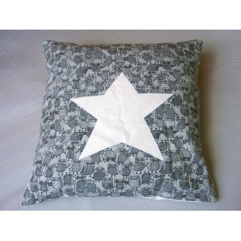 Coussin Chouettes grises