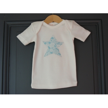 T-shirt personnalisé étoile Fleurs turquoises