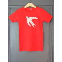 T-shirt personnalisé rouge hirondelle Coquelicot