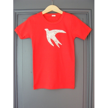 T-shirt personnalisé rouge hirondelle Coquelicot