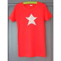 T-shirt personnalisé rouge étoile Coquelicot