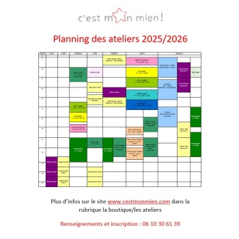 Planning ateliers Cycle 1